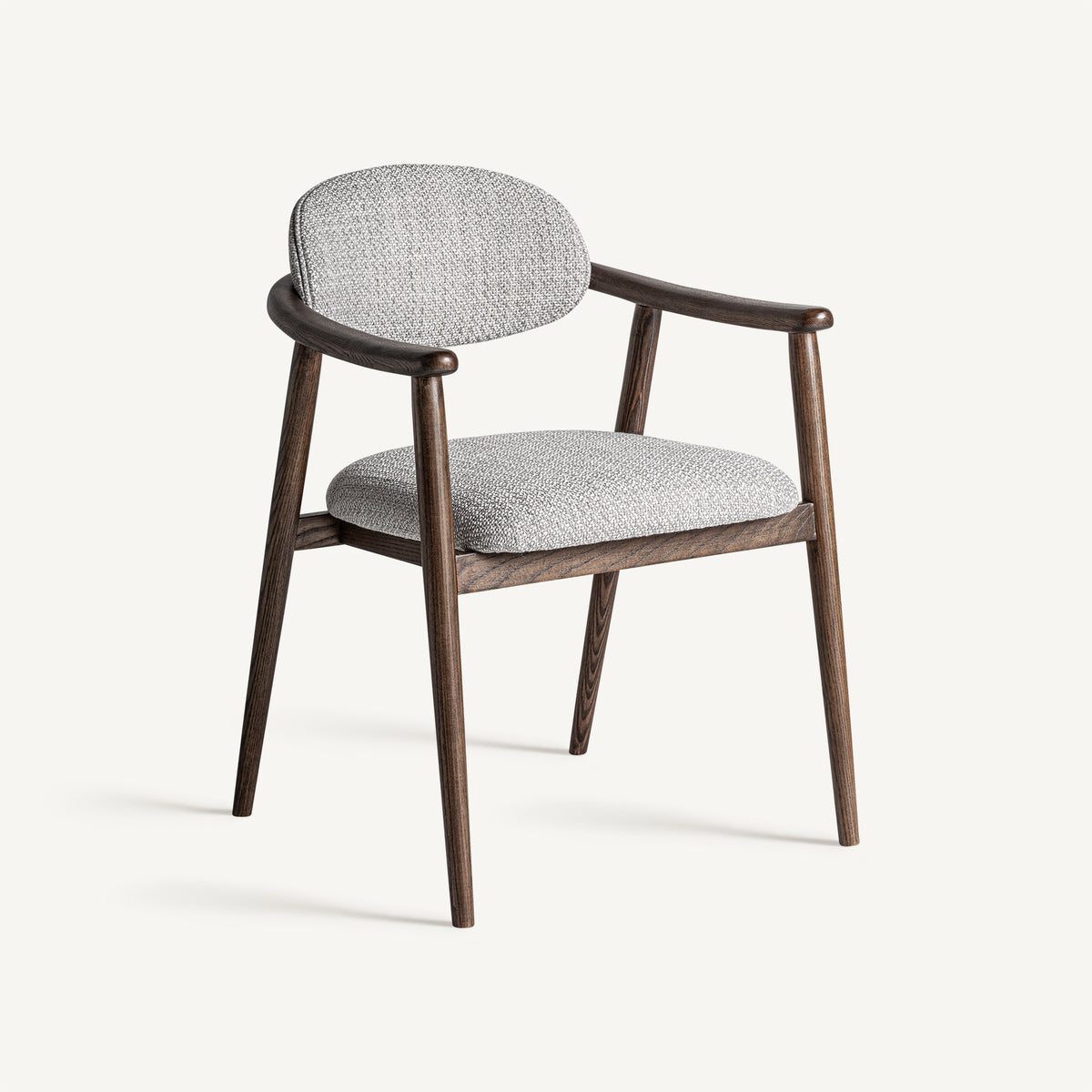 Silla de fresno tapizada gris Benirràs