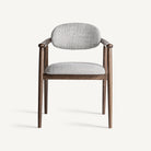 Silla de fresno tapizada gris Benirràs