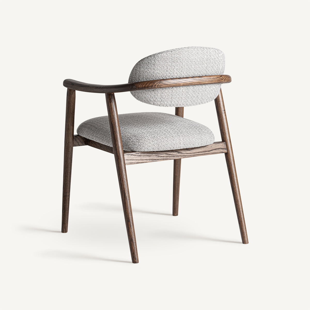 Silla de fresno tapizada gris Benirràs