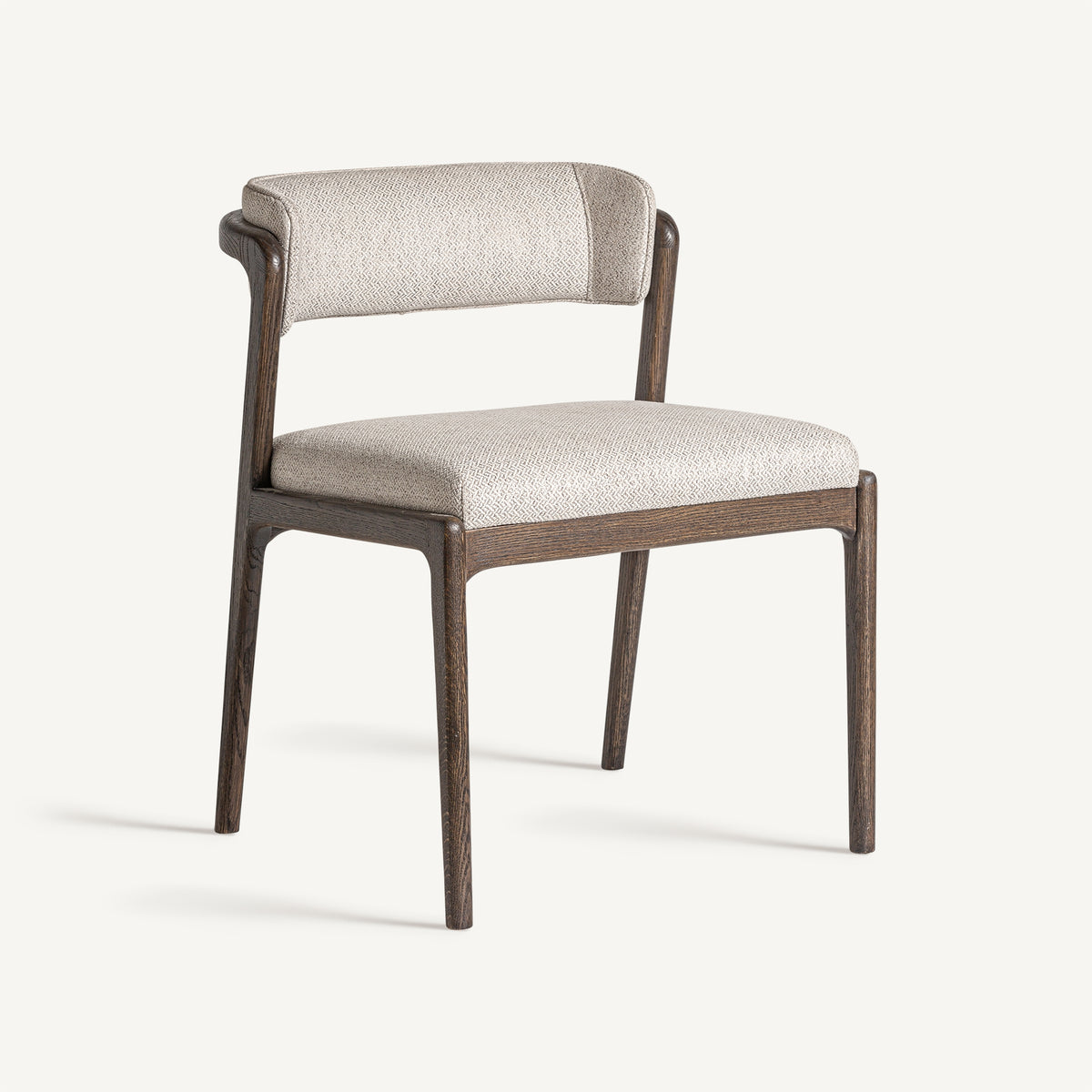 Silla de fresno y tapizado beige Vinaròs