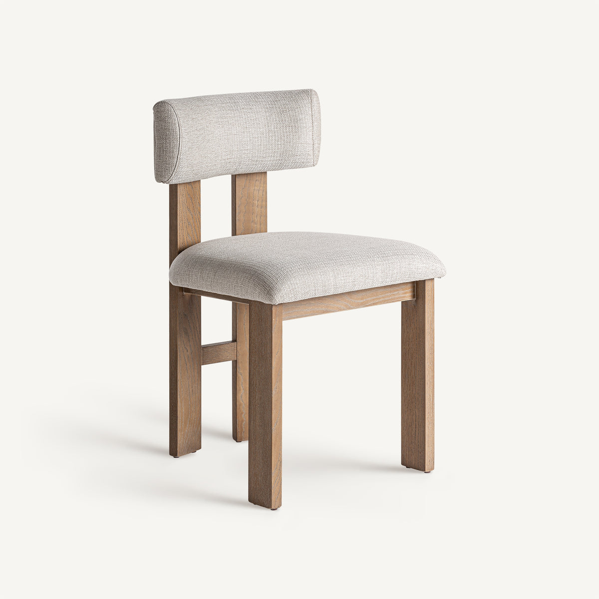 Silla de fresno y tapizado claro Vilafranca