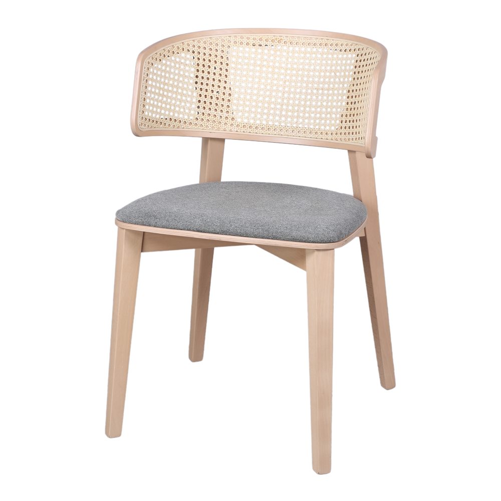 Silla de haya con respaldo de rejilla Flavia