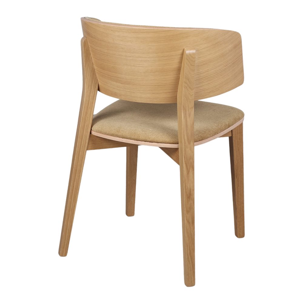 Silla de haya tapizada con brazos Nadia