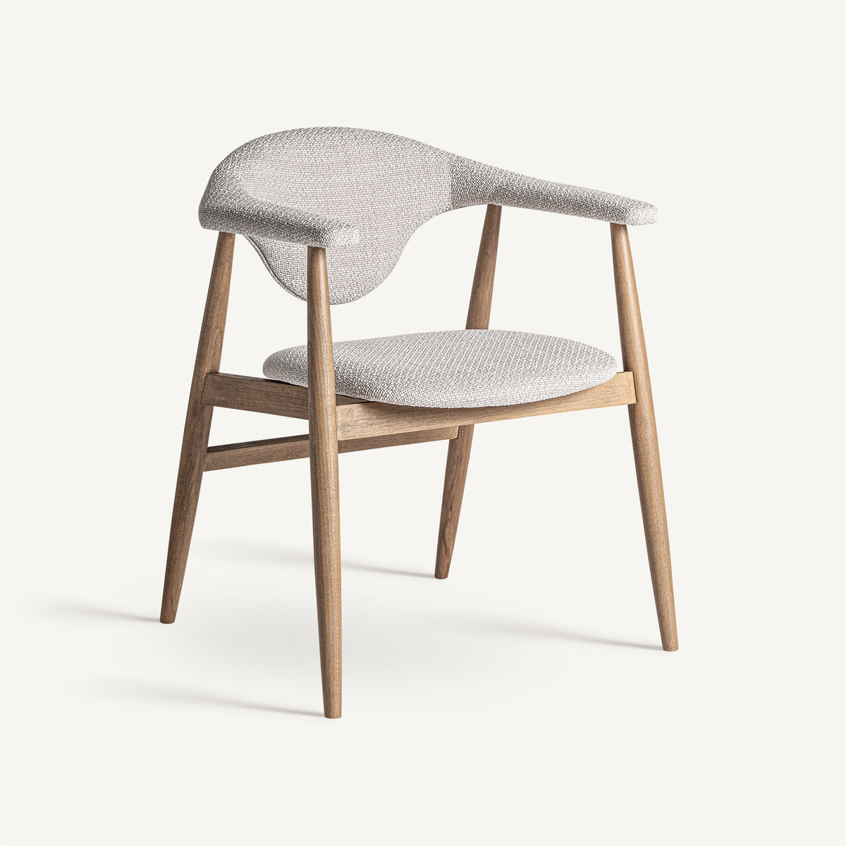 Silla de haya tapizada en gris Requena