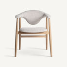 Silla de haya tapizada en gris Requena