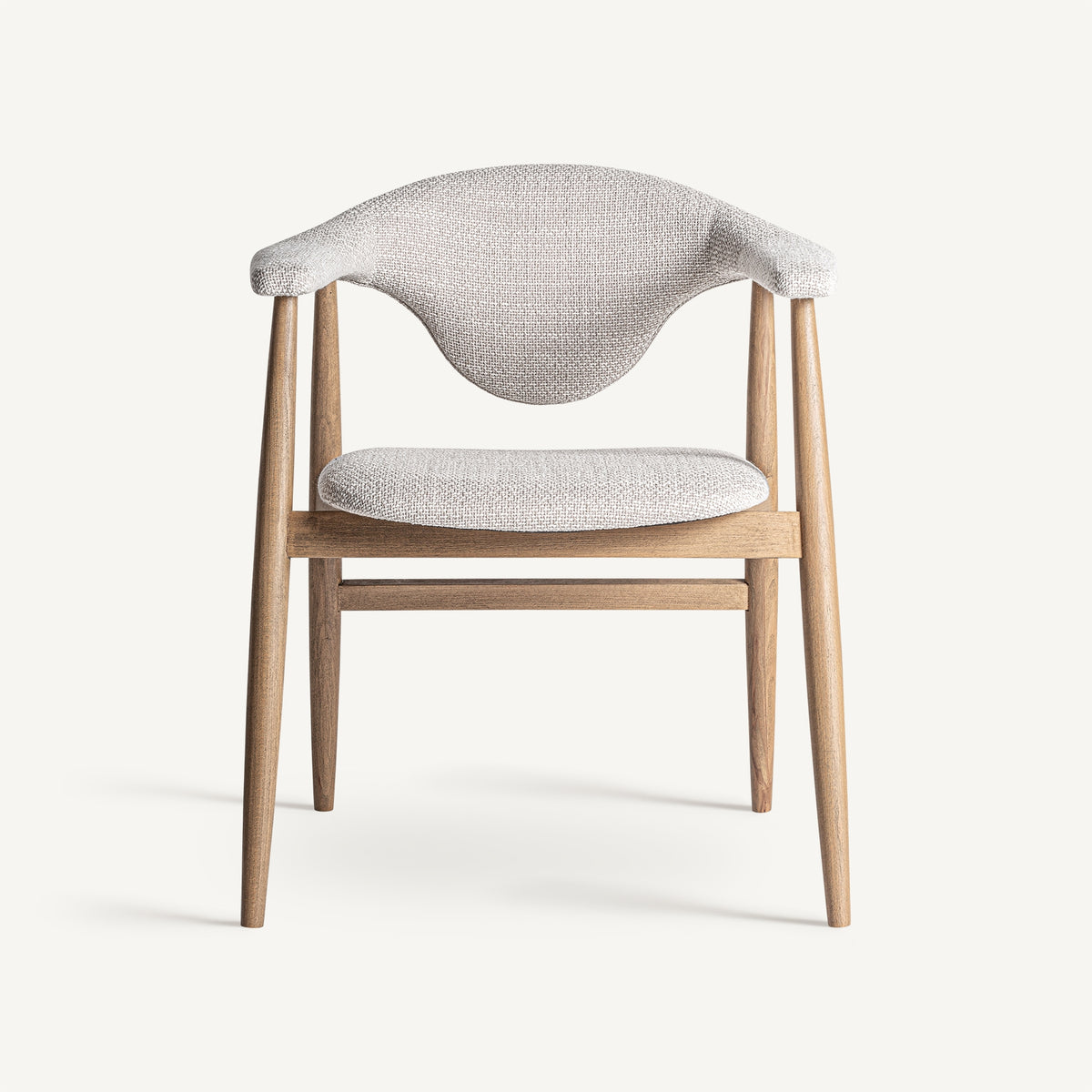Silla de haya tapizada en gris Requena