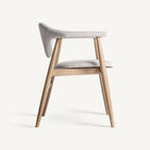 Silla de haya tapizada en gris Requena
