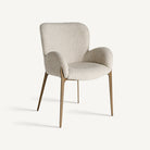 Silla de hierro bronce y tapizado beige Oropesa