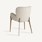 Silla de hierro bronce y tapizado beige Oropesa