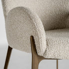Silla de hierro bronce y tapizado beige Oropesa