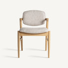 Silla de lino beige y fresno claro Murla