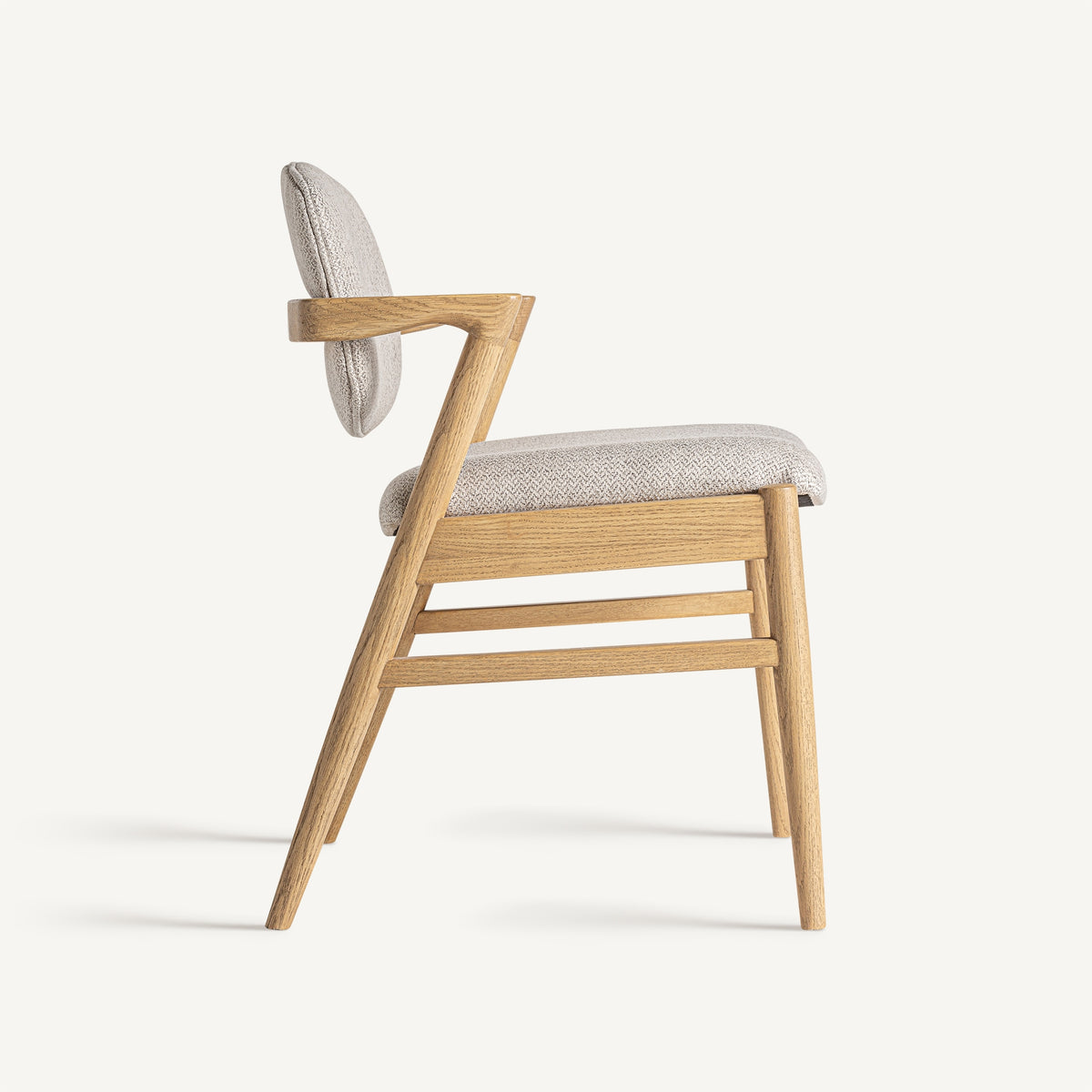 Silla de lino beige y fresno claro Murla