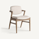 Silla de lino beige y fresno Murla
