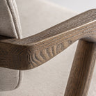 Silla de lino beige y fresno Murla