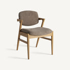 Silla de lino topo y fresno Murla