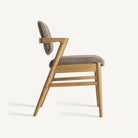 Silla de lino topo y fresno Murla