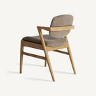 Silla de lino topo y fresno Murla