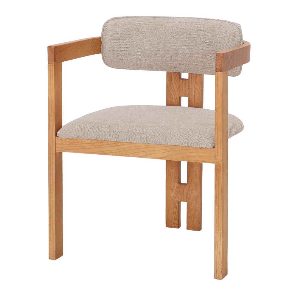 Silla de madera de olmo tapizada Gisela