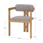 Silla de madera de olmo tapizada Gisela