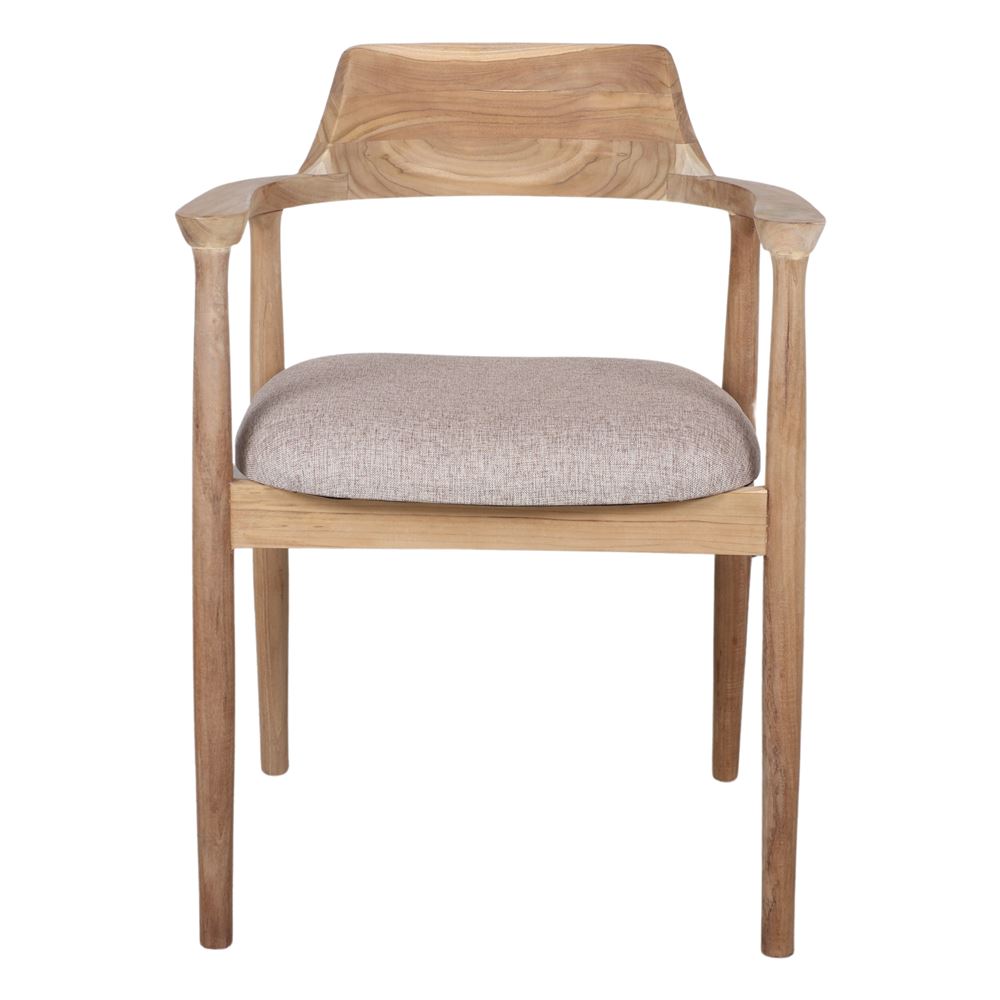 Silla de madera de teca con brazos Vinicio