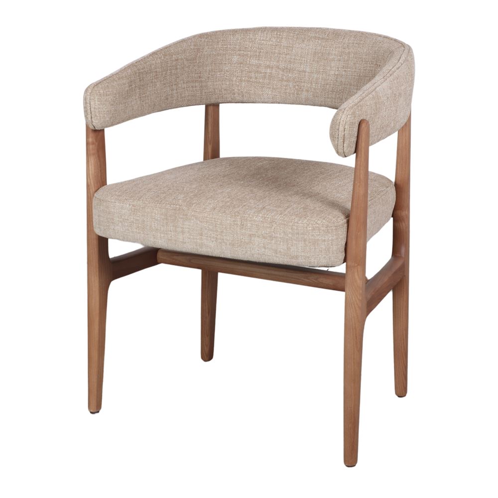 Silla de madera tapizada con brazos Tejat