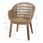 Silla de madera y cuerda con brazos Emilia