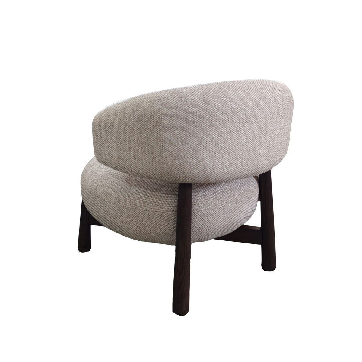 Silla redondeada de madera y lino Benasque