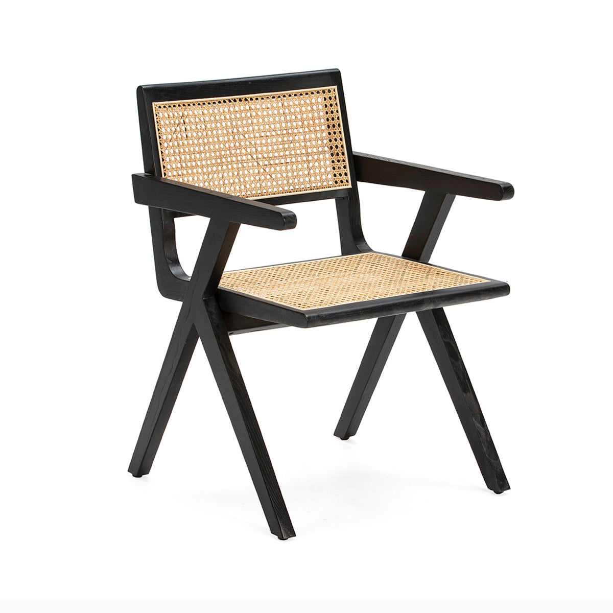 Silla de madera y ratán Savigliano