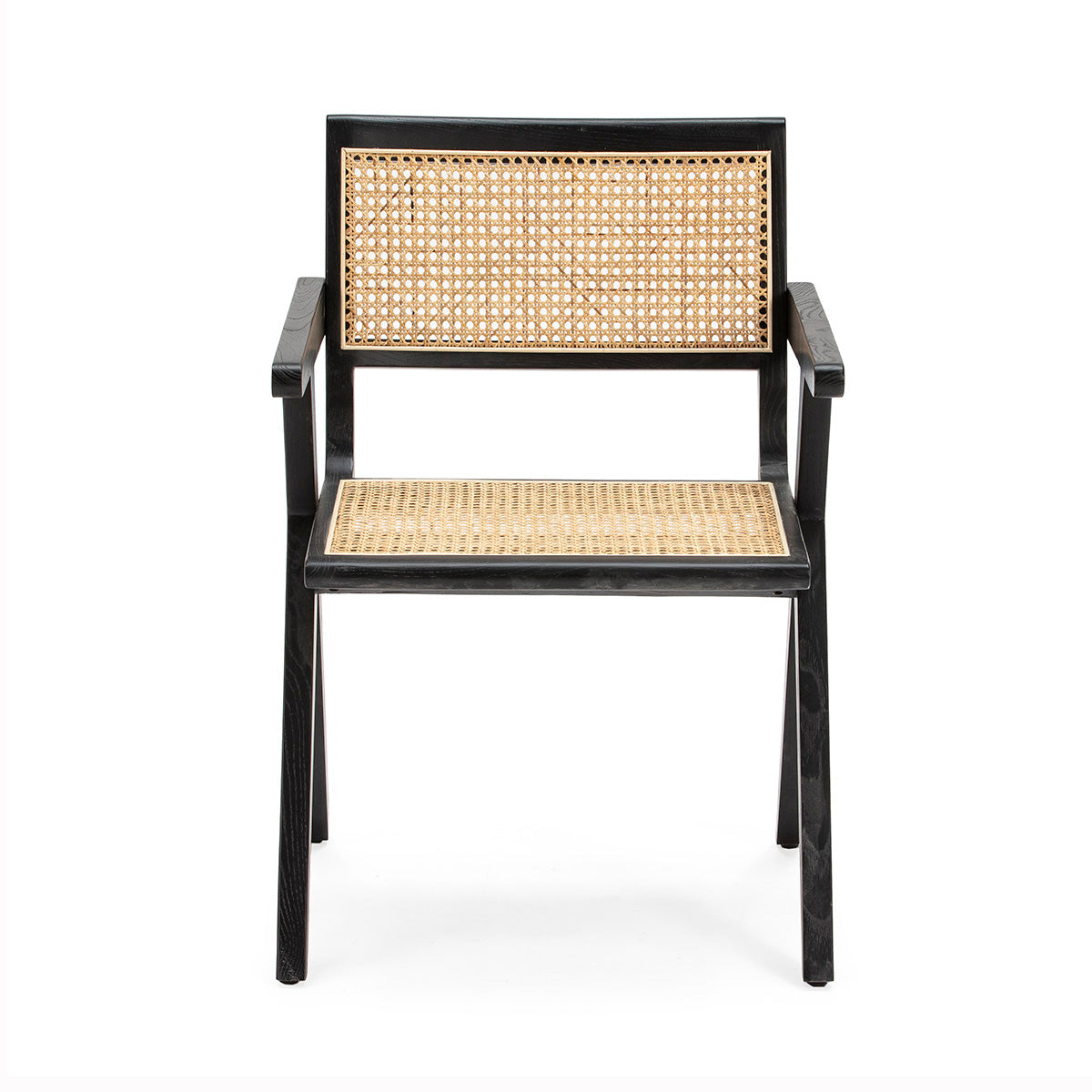 Silla de madera y ratán Savigliano