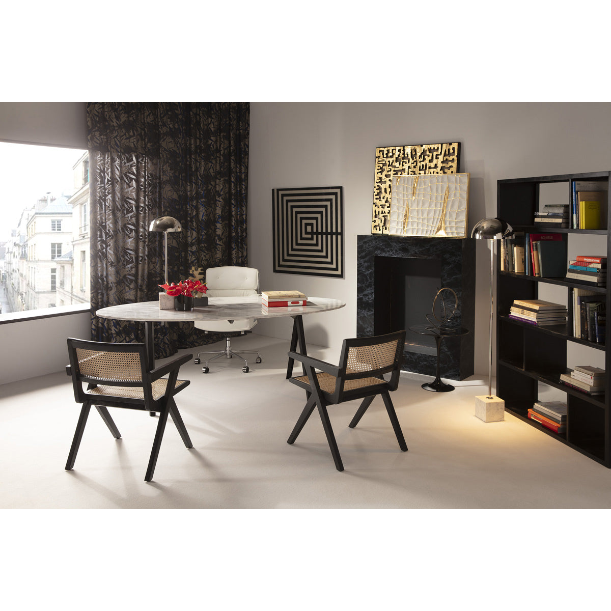 Silla de madera y ratán Savigliano