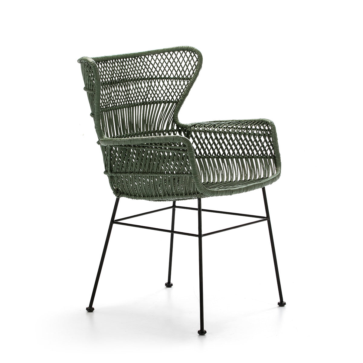 Silla de mimbre y metal Pagani