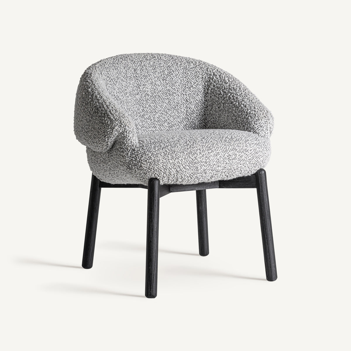 Silla de olmo bicolor y tapizado gris Alcossebre