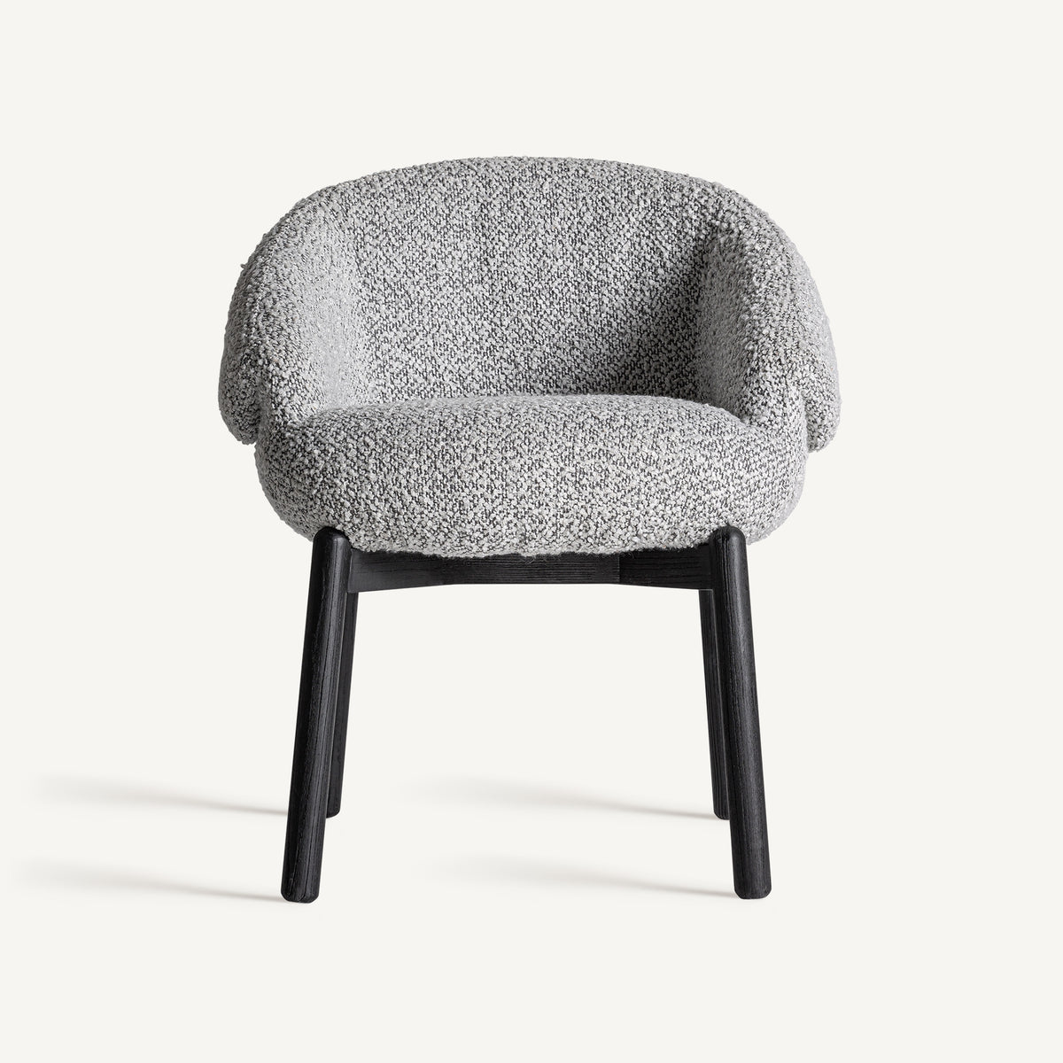 Silla de olmo bicolor y tapizado gris Alcossebre