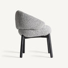 Silla de olmo bicolor y tapizado gris Alcossebre