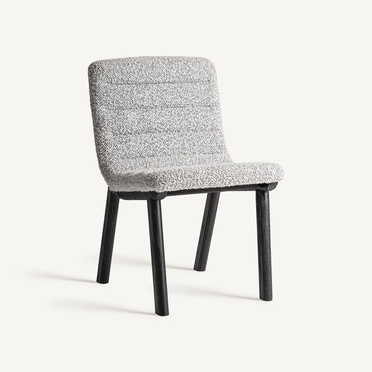 Silla de olmo negro y tapizado gris Alcossebre 51 cm