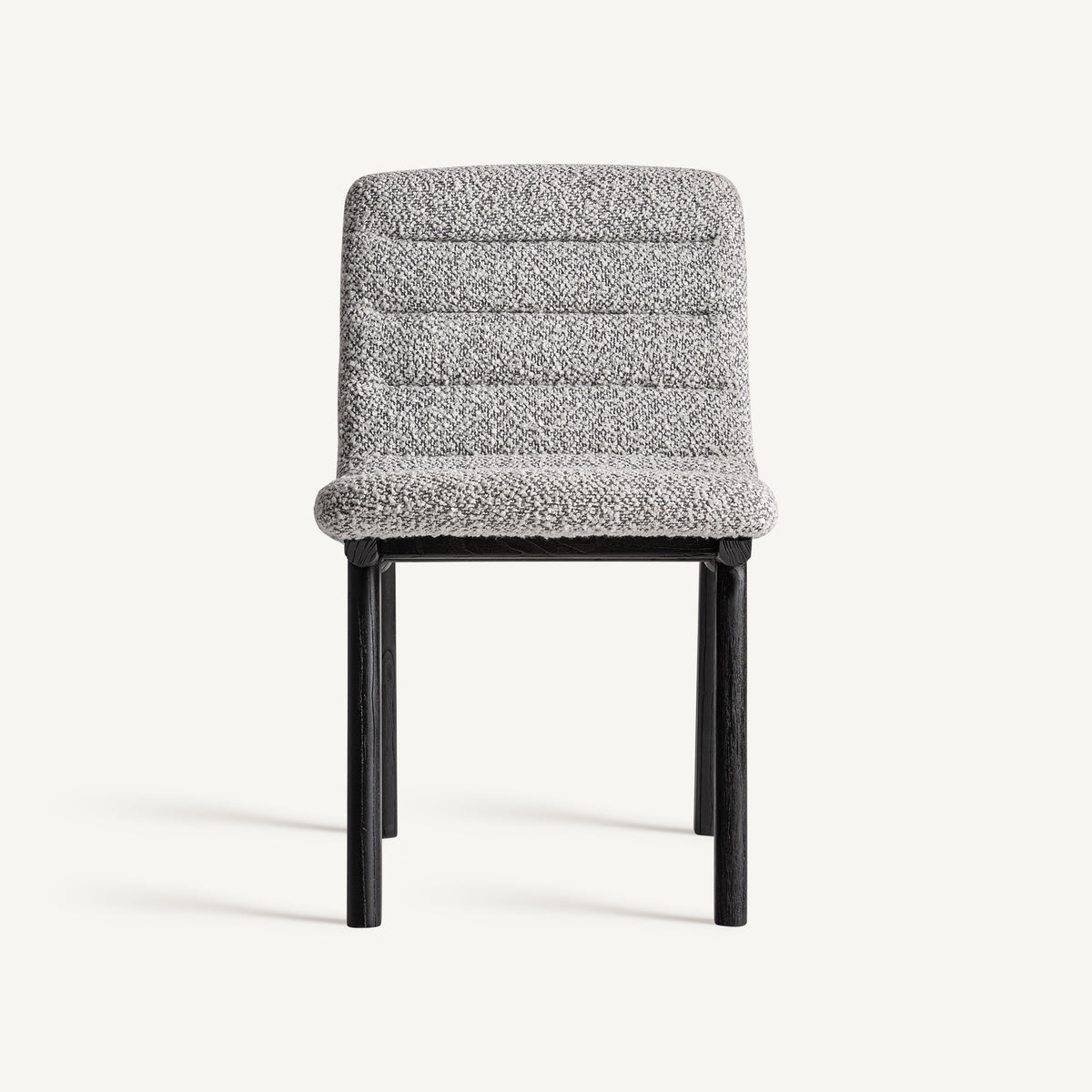 Silla de olmo negro y tapizado gris Alcossebre 51 cm