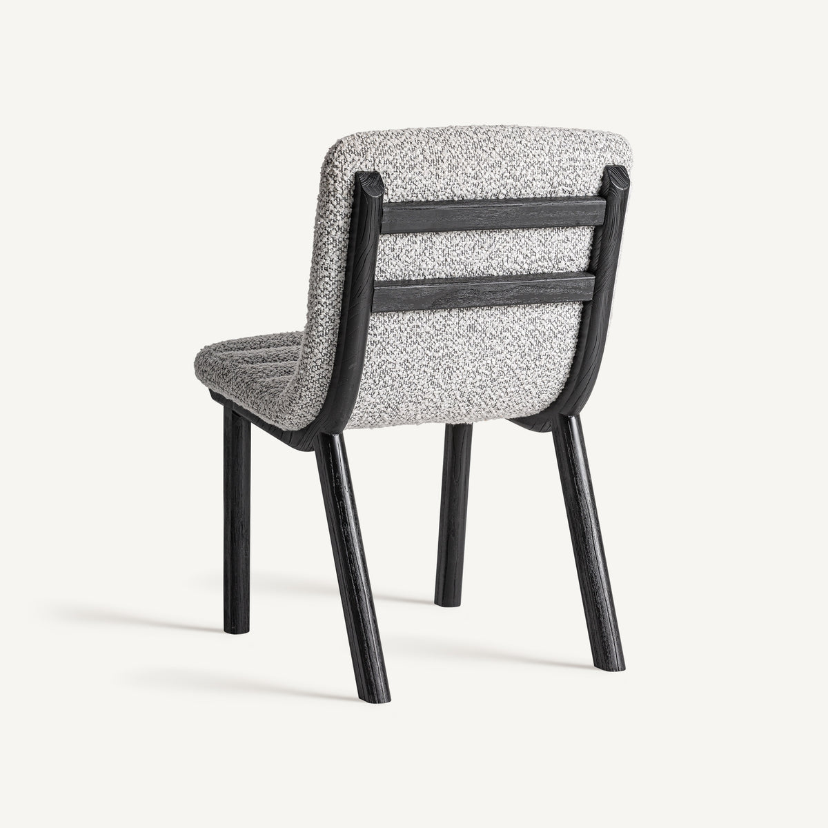 Silla de olmo negro y tapizado gris Alcossebre 51 cm