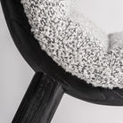 Silla de olmo negro y tapizado gris Alcossebre 51 cm
