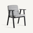 Silla de olmo negro y tapizado gris Alcossebre 62 cm