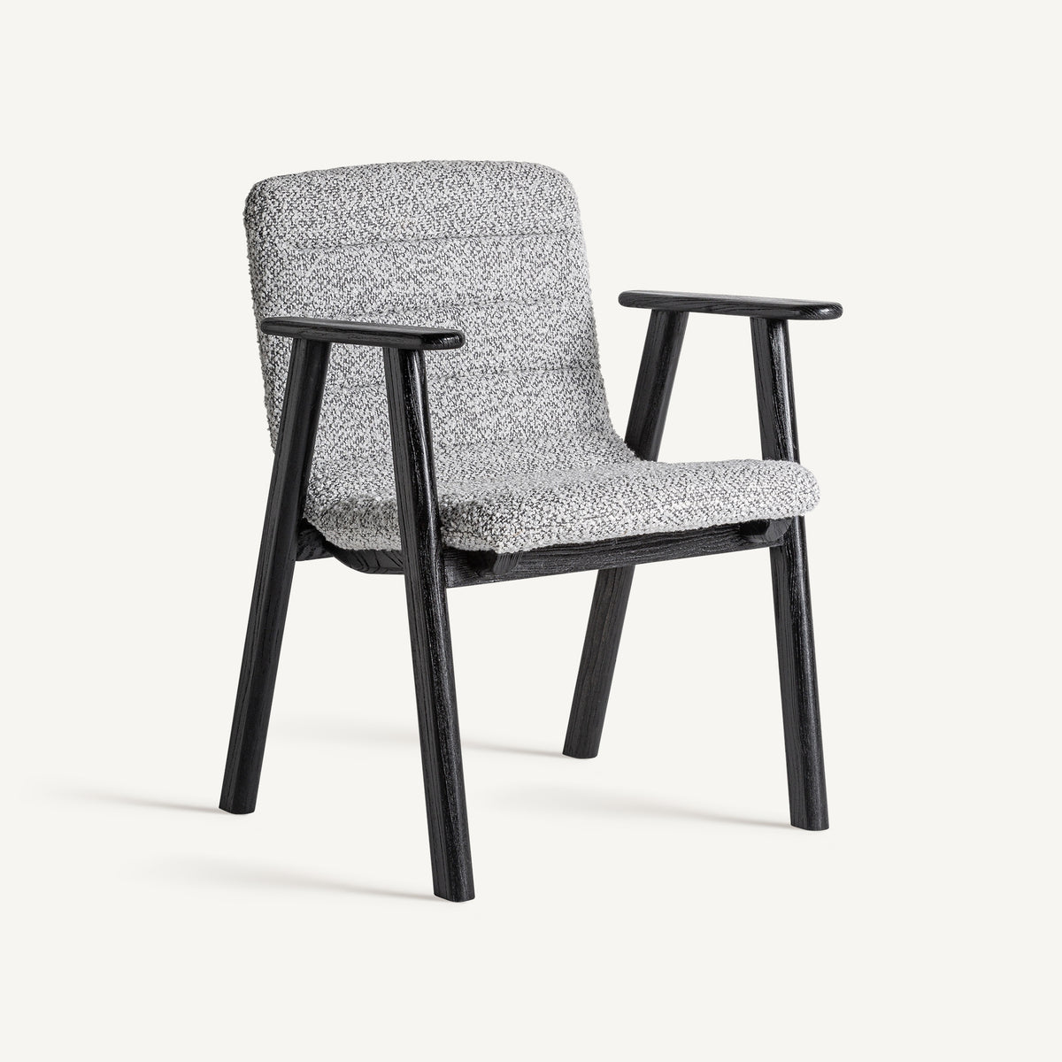 Silla de olmo negro y tapizado gris Alcossebre 62 cm