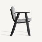 Silla de olmo negro y tapizado gris Alcossebre 62 cm