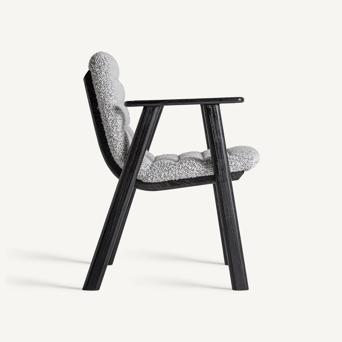 Silla de olmo negro y tapizado gris Alcossebre 62 cm