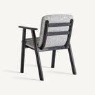 Silla de olmo negro y tapizado gris Alcossebre 62 cm