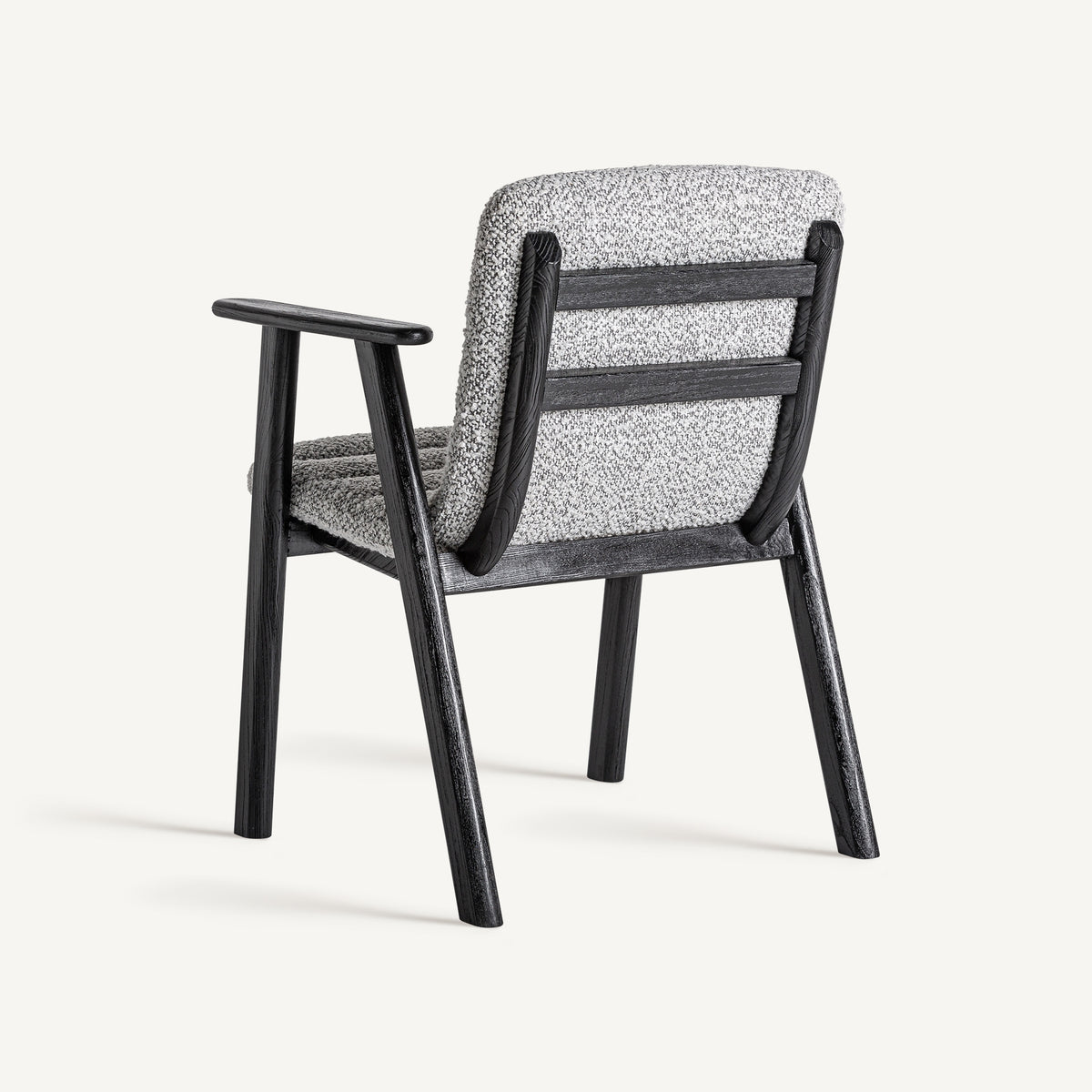 Silla de olmo negro y tapizado gris Alcossebre 62 cm