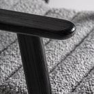 Silla de olmo negro y tapizado gris Alcossebre 62 cm