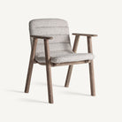 Silla de olmo y tapizado beige Alcossebre 62 cm
