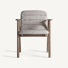 Silla de olmo y tapizado beige Alcossebre 62 cm