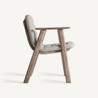Silla de olmo y tapizado beige Alcossebre 62 cm