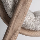 Silla de olmo y tapizado beige Alcossebre 62 cm