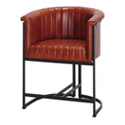 Silla de piel con brazos Pauline